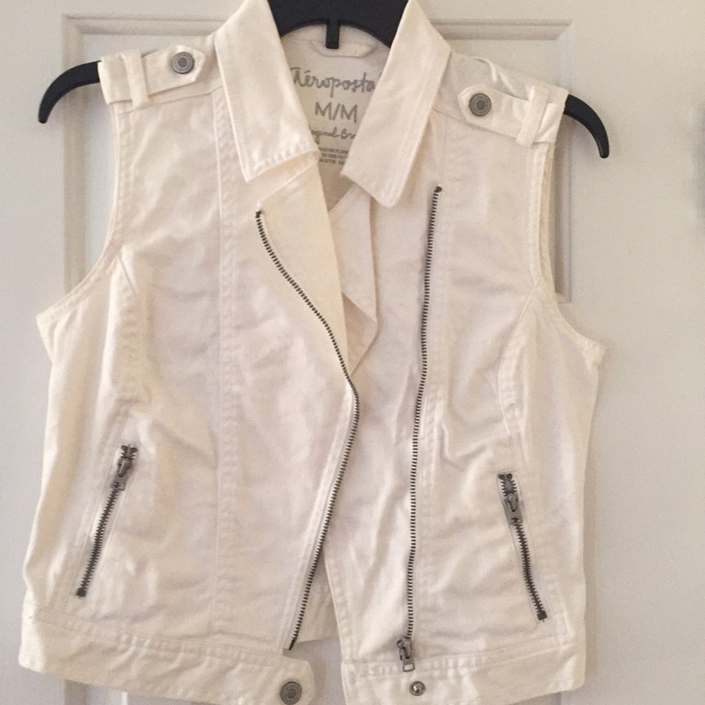 White Denim Vest